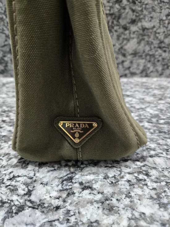 Prada Canapa (Small) In Military Geen - Picture 2 of 11